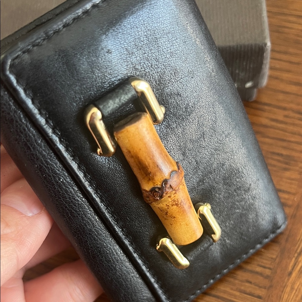 Gucci Black Leather Key Holder with Bamboo Accent - Picture 11 of 12